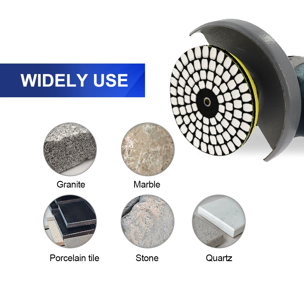 Imagem -04 - Shdiatool-diamond Polishing Pads Grupo Uso Úmido e Seco Discos de Moagem de Resina Flexível Granito Mármore Porcelanato Ferramenta Abrasiva