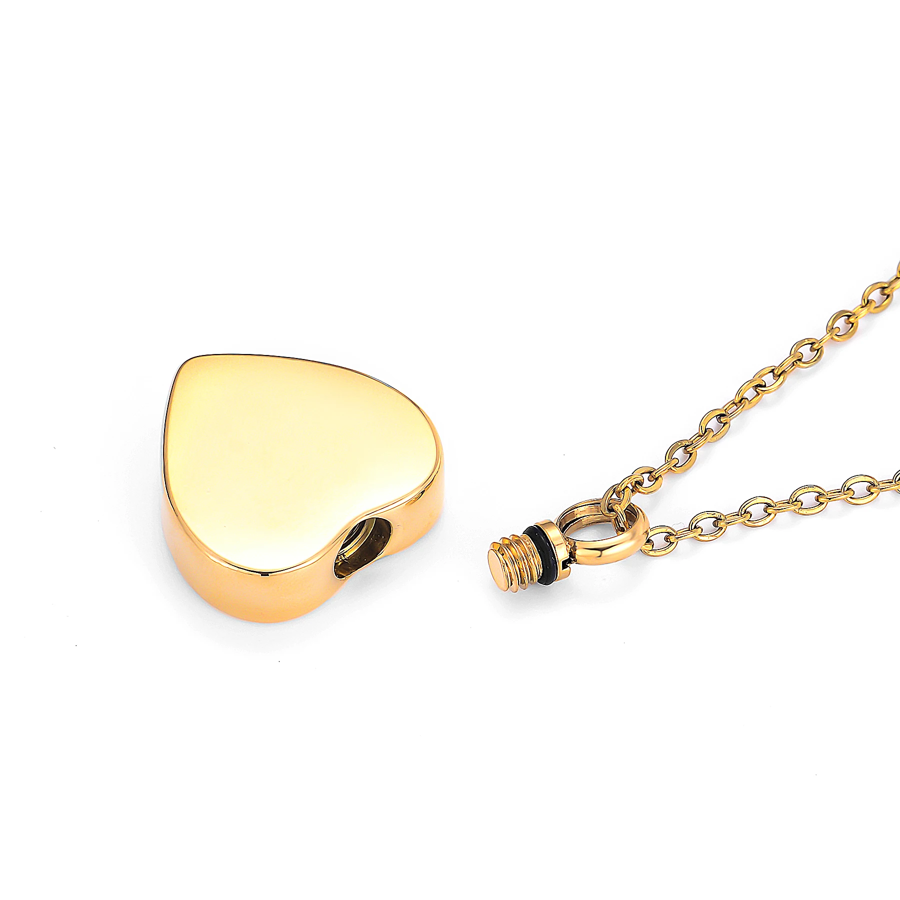 Herzförmige Urnen-Halsketten für Asche für Frauen und Männer, Kremations-Anhänger-Halskette für Asche aus Edelstahl, personalisierbarer Gedenkschmuck – Detail 2
