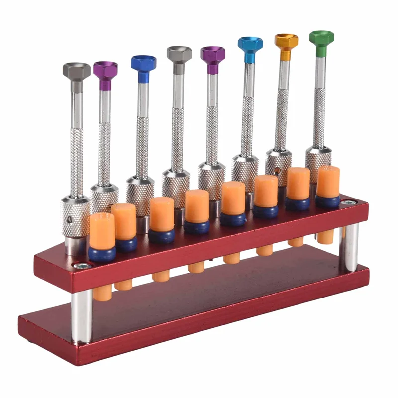 

8-комп. отвертки для часов с металлической подставкой, инструмент для ремонта часов, набор отверток для часов-A30R