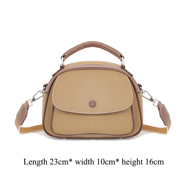 Genuine Leather Women\'s Bags 2023 New Trend Fashion Senior Texture Niche Handbag Single Shoulder Crossbody Pack Small Round Bag