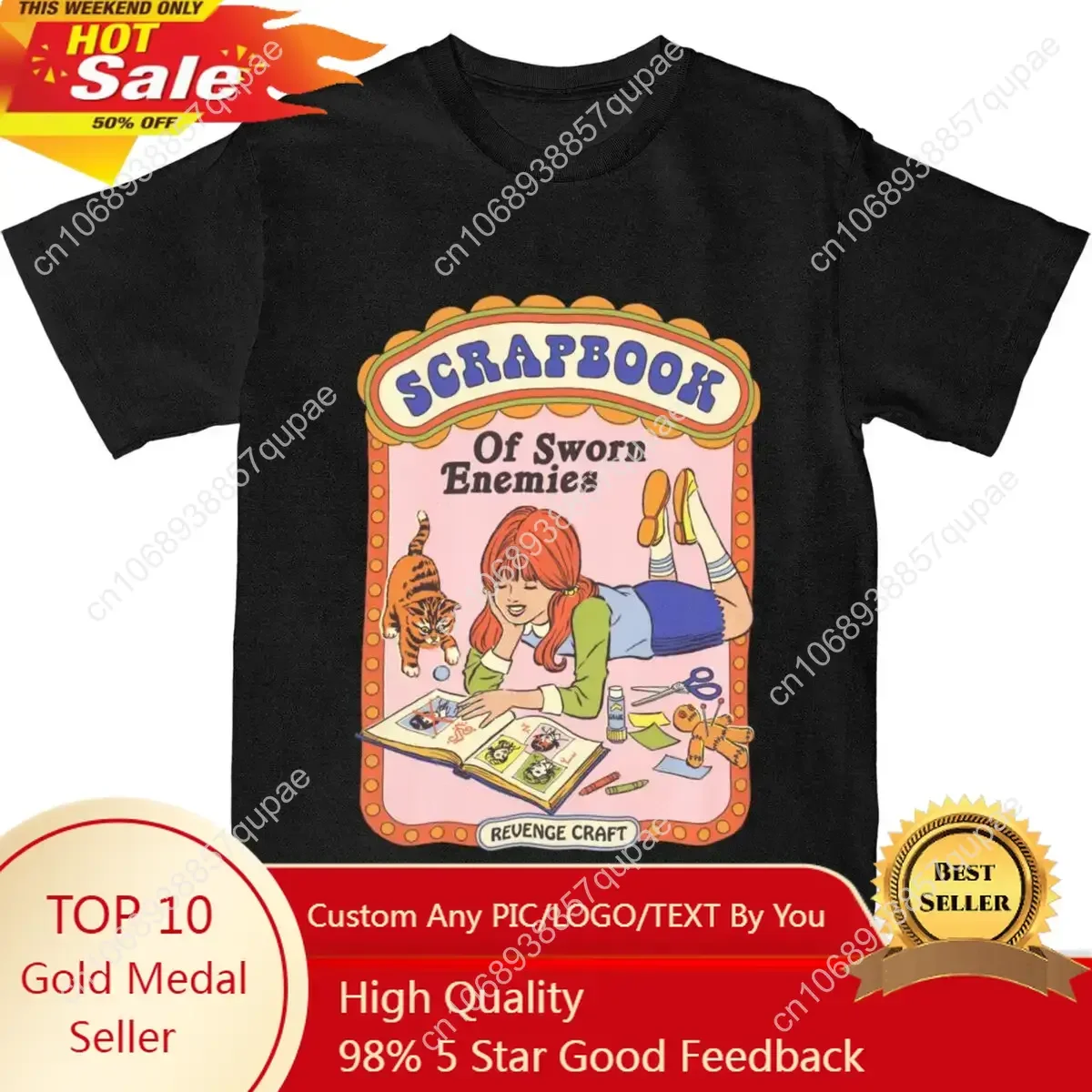 

Scrapbook Of Sworn Enemies Shirt Apparel Men Women's Cotton Novelty 70s 80s Dark Art T-shirt Short Sleeve Tops Gift Idea