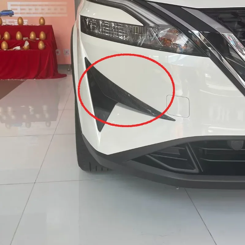

Для Nissan Qashqai J12 2023 2024 ABS черное углеродное волокно автомобильное переднее вентиляционное отверстие крыло Отделка Нож украшение автомобильные аксессуары