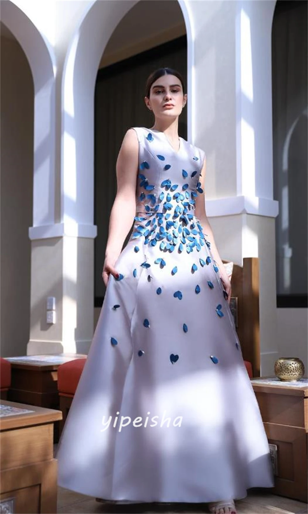 Customized Simple Modern Style Formal Evening V-Neck Ball Gown Sequineds Bespoke Occasion  Prom Dress