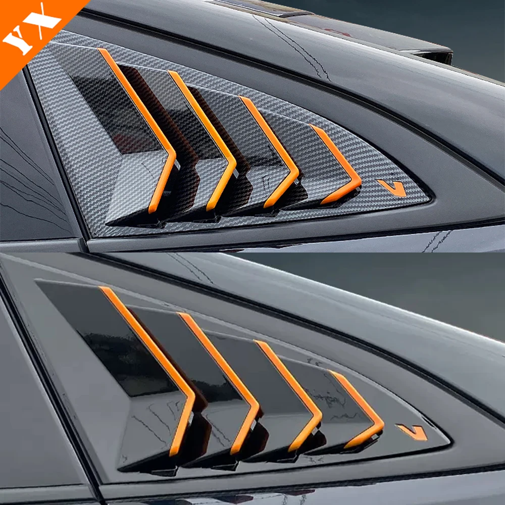 

For Changan UNIV UNI-V Accessories 2023-2024 Car Rear Spoiler Wing Side Window Triangle Trim Cover Trim ABS Carbon Black Trim