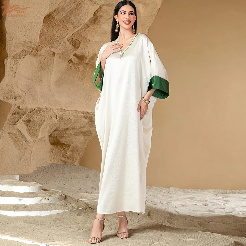 2025 New Diamonds Abaya Dubai Luxury Muslim Kaftan Dress for Women Kebaya Caftan Marocain Femme Vestidos Eid Islam Jalabiya Gown