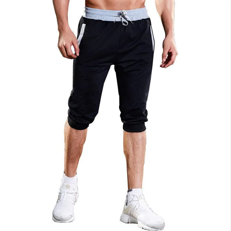 2022 Summer Men\'s Casual Men\'s Knee Long Shorts Color Patchwork Jogging Shorts Sports Men\'s Bermuda Shorts