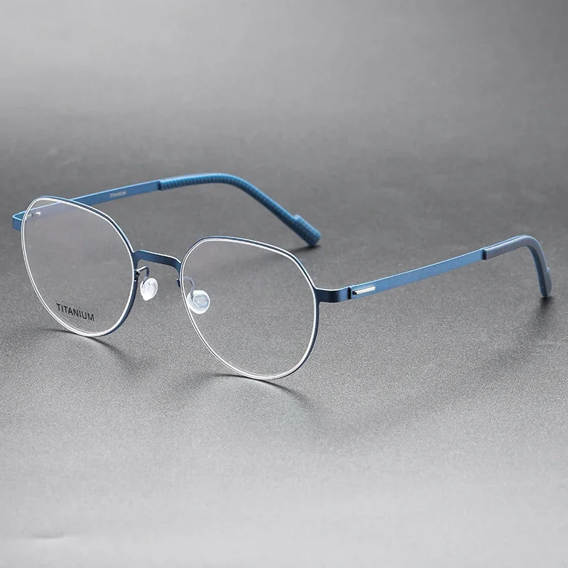 Denmark Titanium Eyeglasses For Men Blue Light Unique Deometry Lightweight Screwless Glasses Prescription Frame 8008 Spectacle