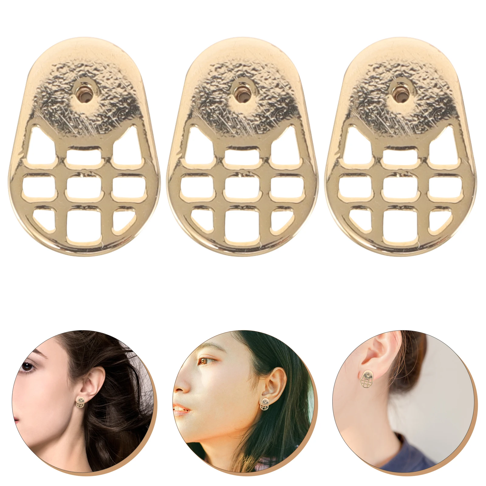 

6pcs Metal Earring Lifters For Heavy Earrings Secure Locking Backs Support For Droopy Ears Diy Replacement Studs Backings Heavy