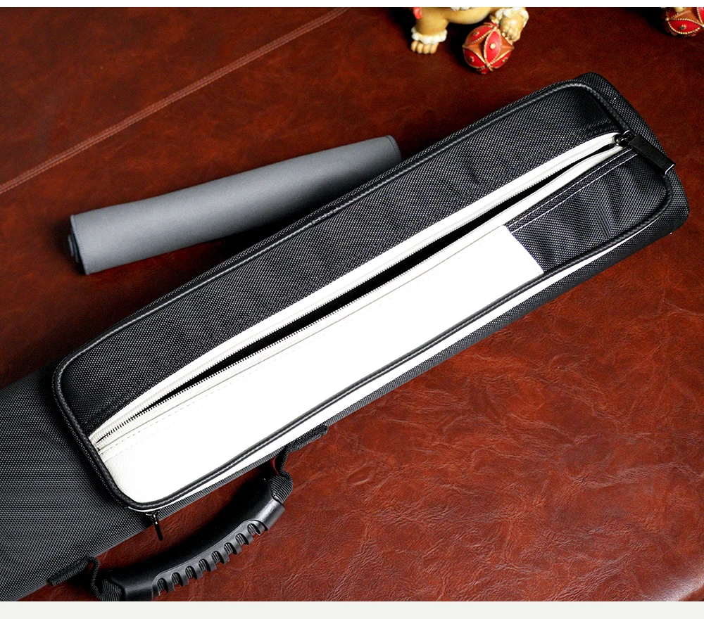 Billardqueue-Etui 2x4 2 Queues 4 Schaftenden Oxford-Stoff PU-Leder Samtfutter Rutschfeste Basis Schultergurt Billard CRICAL – Detail 17