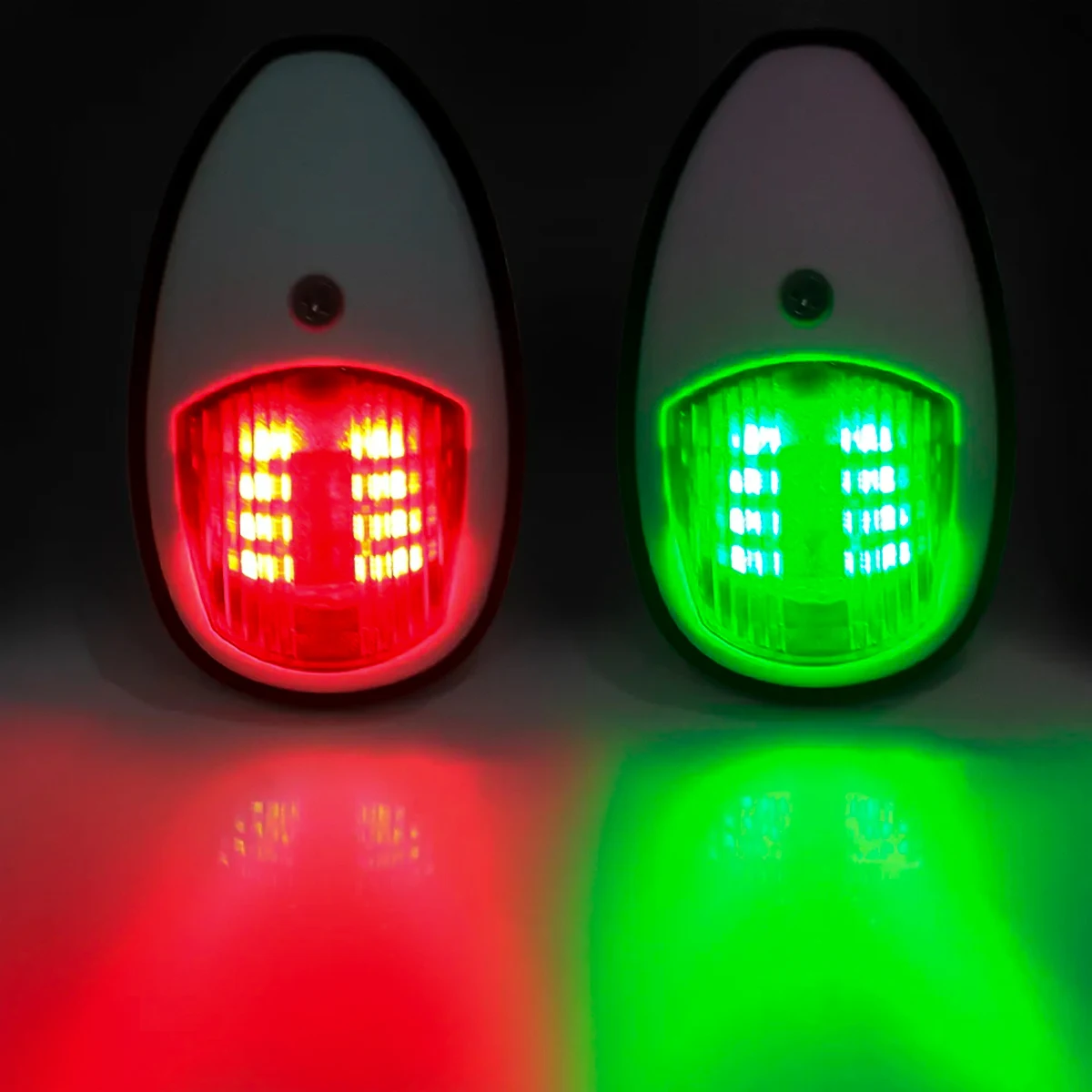 يخت الملاحة ضوء إضاءة مقاومة للماء البحرية السبر ضوء الملاحة ضوء الأحمر والأخضر البحرية ضوء 12 فولت 24 فولت 2 قطعة