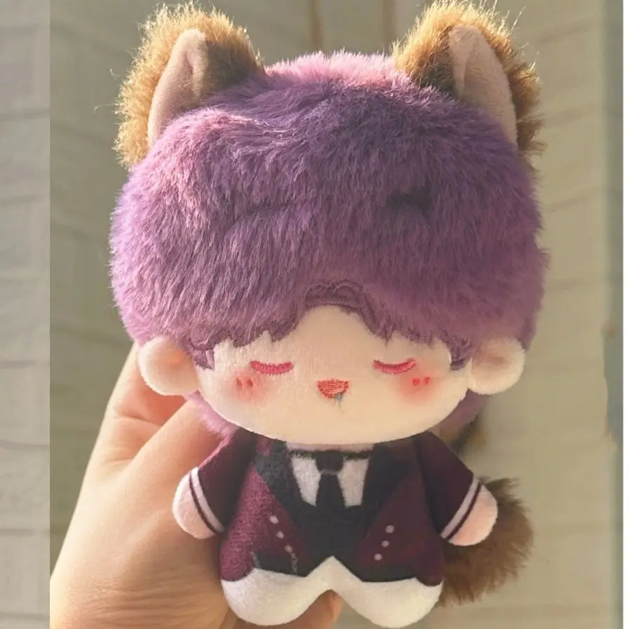 10cm Anime Love and Deepspace Rafayel Cosplay Cat Ear Tail Plush Doll Stuffed Toy Fluffy Maumet Puppet Toys Halloween Xmas Gift