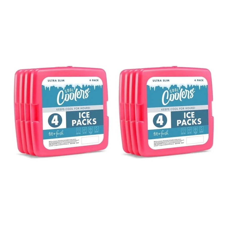 

Cool Coolers by Slim, Reusable Ice Pack for Lunch Boxes or Coolers, Pink, 8pk.
