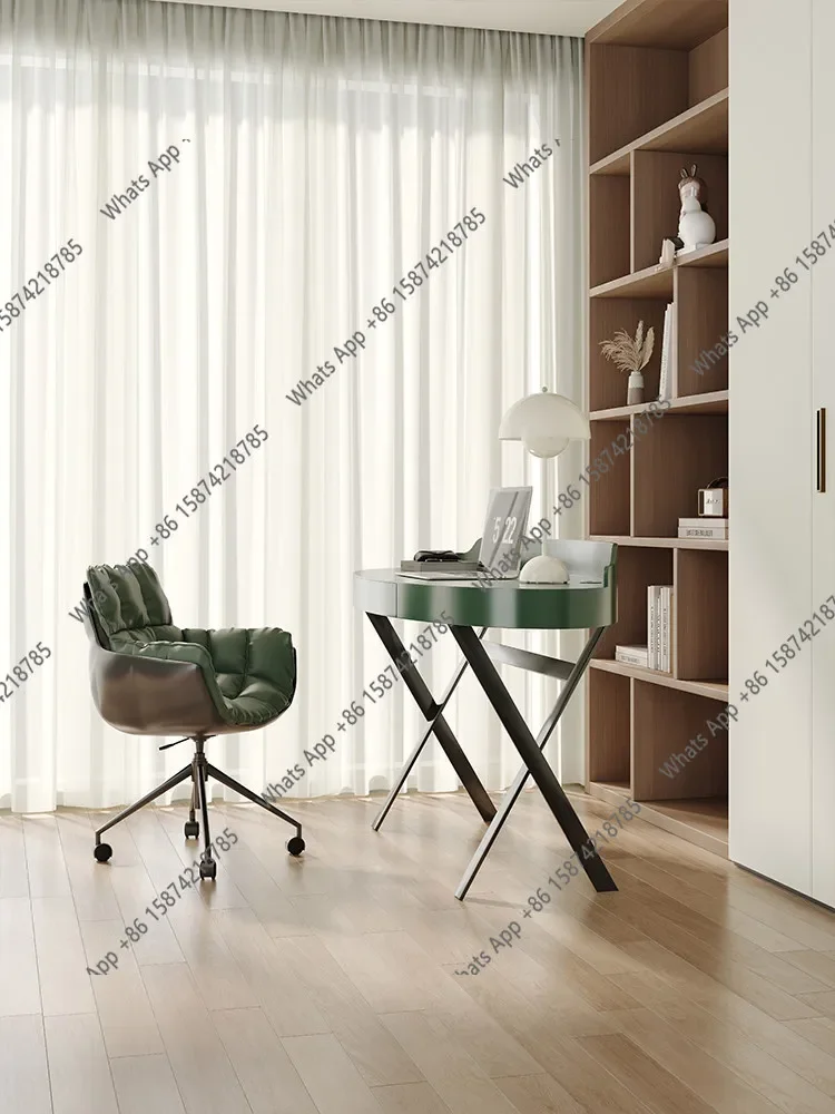 Special-shaped Oval Italian Minimalist Workbench Desk Home Study Computer Desk Office Writing Desk 62X