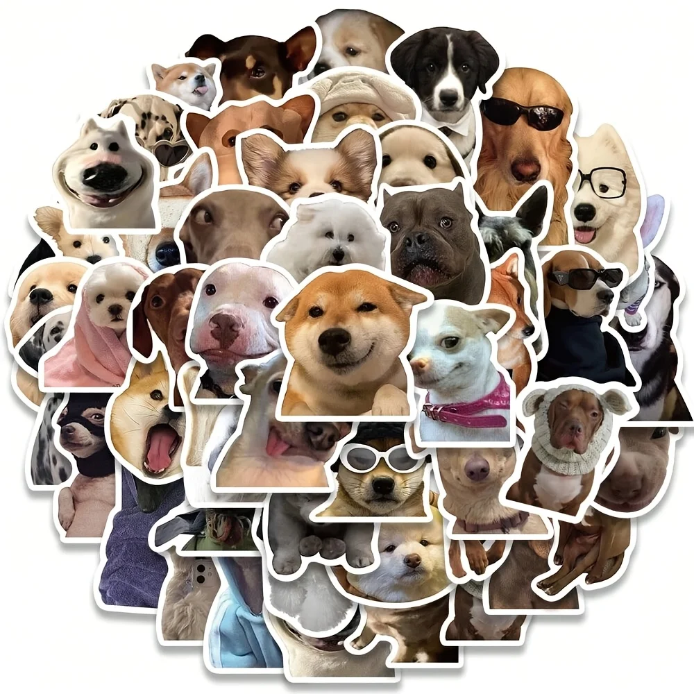 50PCS Cute Dog Pattern Graffiti Stickers DIY Waterproof Decals For Luggage Phone Cases and Personalized Decoration