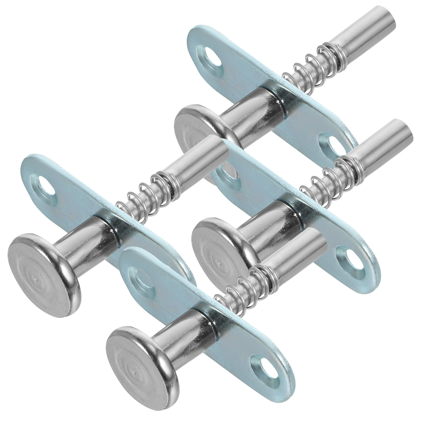 

4pcs Spring Loaded Latches Metal Plunger Latches Durable Bed Fastening Fittings Crib Latch Replacement For Window Screen Cage