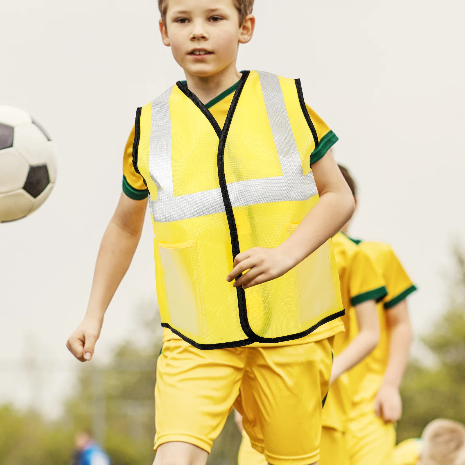 

Police Costume Kids Reflective Vest Fluorescent Secure Outdoor Cycling Construction Vests Boys Girls Visibility Safe Lightweight