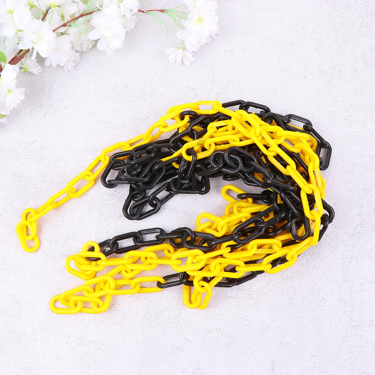 1 Roll Plastic Safety Chain 6m Uv Resistant Sun Shield Site Barrier Chain Construction Garage Yellow Black Uv Resistant