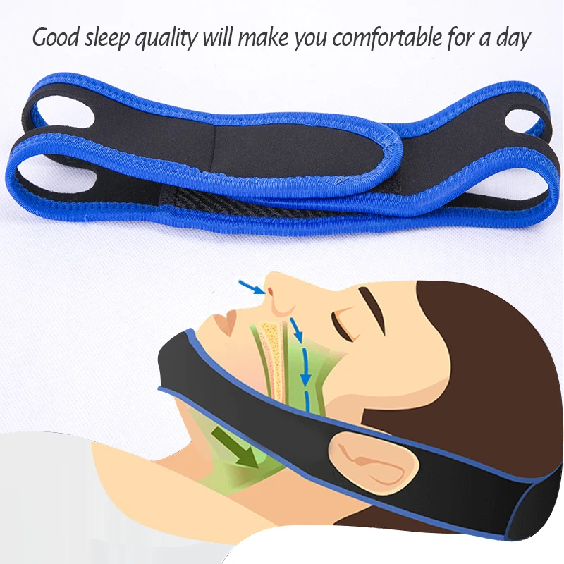 1P CPAP Anti Snore Chin Strap Stop Snoring Snore Belt Adjustable Sleep Apnea Chin Support Straps Health Care Sleeping Aid Tools