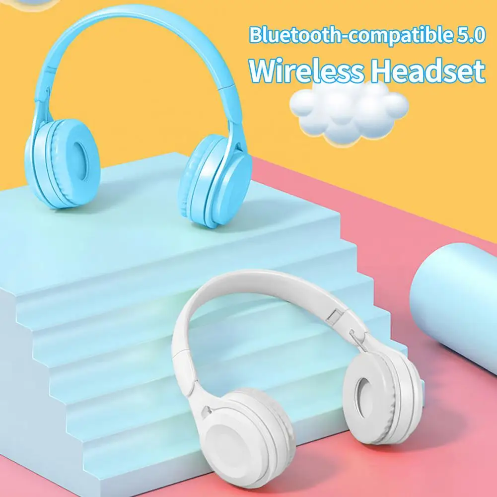 Useful Wireless Headset Soft Ear Pads Wireless Headphone Large Battery Life Comfortable