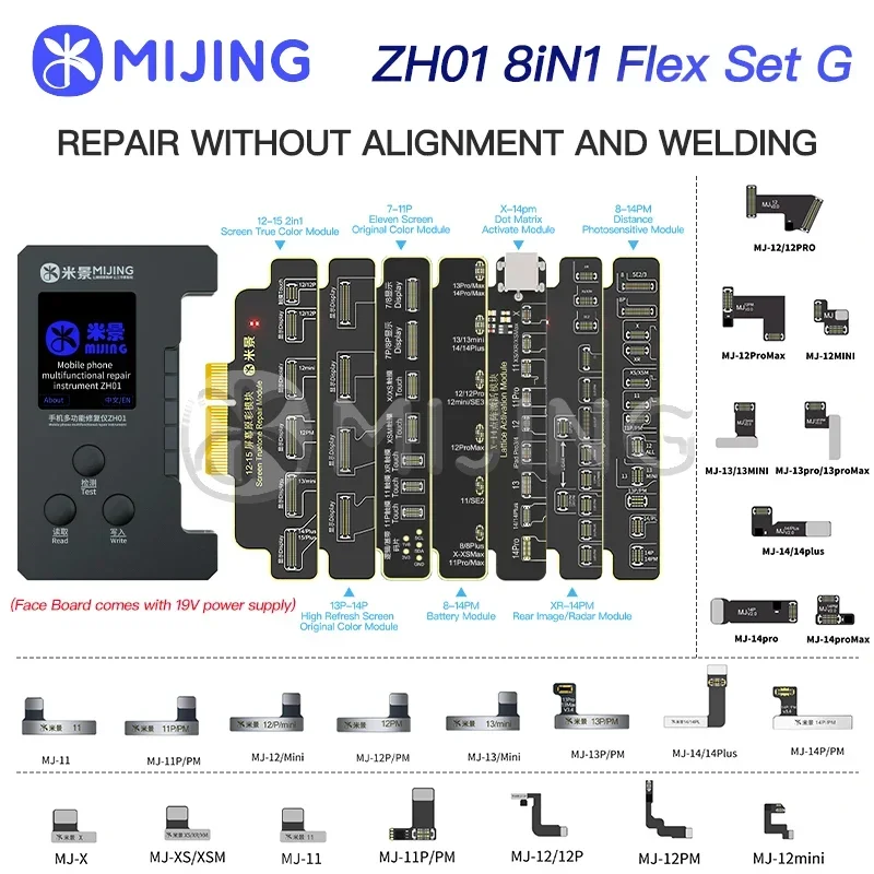 MIJING ZH01 Face ID Repair Dot Matrix Cable Dot Projector Flex Battery Data Change For iPhone X XR 11 12 13 14 15 Pro Programmer