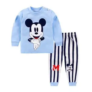 Conjunto de pijamas de desenhos animados infantis, conjuntos de roupas de algodão, roupas domésticas, bebês meninos, meninas, crianças, outono, inverno, novo, 2 peças, 0-4 anos 10 principais vendas roupa de principe para bebe - №8
