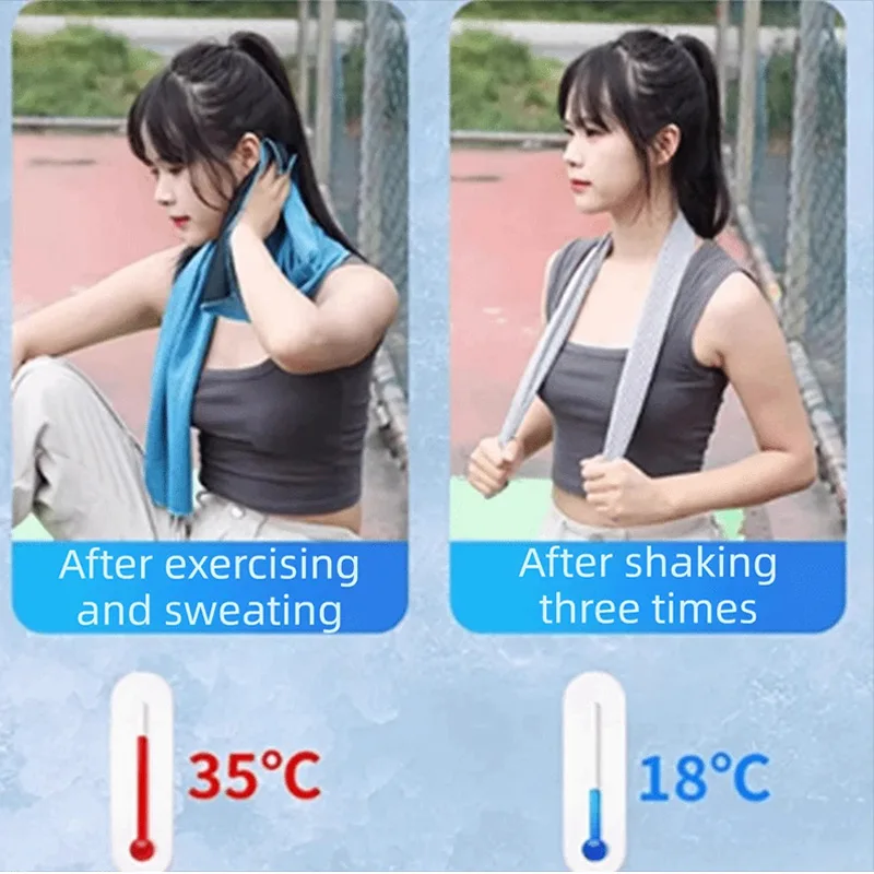 Ice Silk Cooling Towel Breathable Sweat Absorb Quick Dry Microfiber Cold Towel Sunstroke Prevention Gym Outdoor Sports Towel view 5