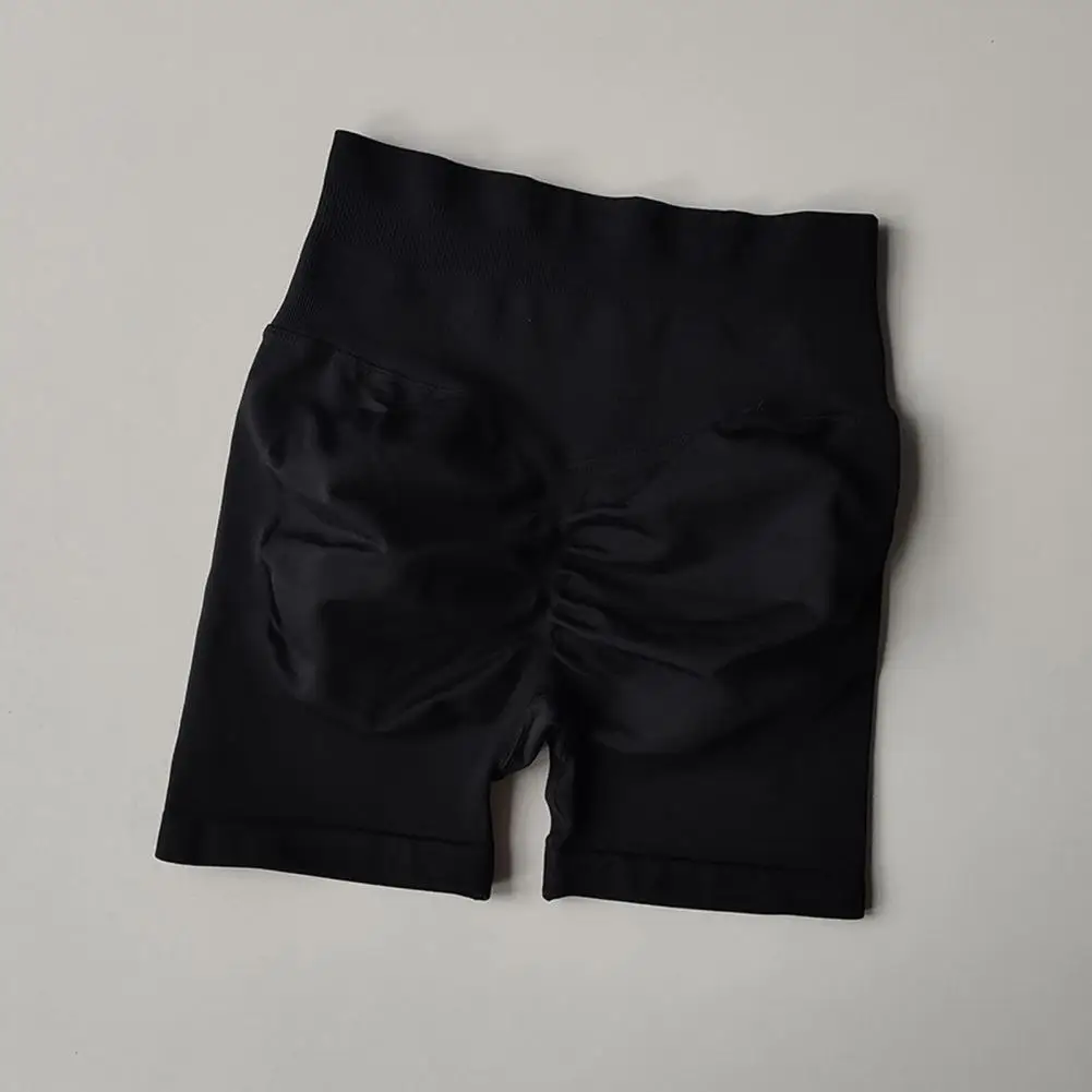 Женские спортивные шорты с высокой талией Спортивные шорты для йоги для женщин Шорты для бега с рюшами Персиковый подъемный дизайн для женщин