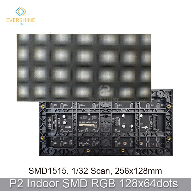 

High-define SMD1515 P2 128x64Pixel RGB Full Color Indoor LED Panel Module TV Advertising Display Screen Video Wall