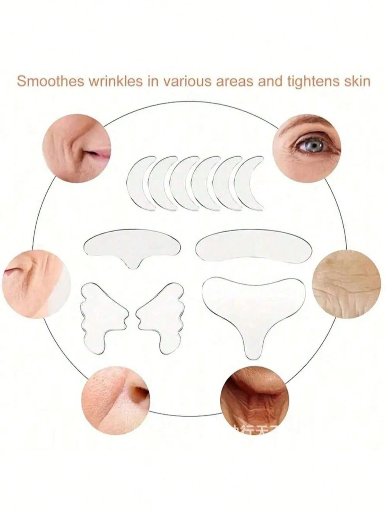 Juego de 4/5/11/16 Uds. De parches antiarrugas de silicona, pegatinas transparentes para suavizar y levantar la piel, Estiramiento facial reafirmante para eliminar arrugas