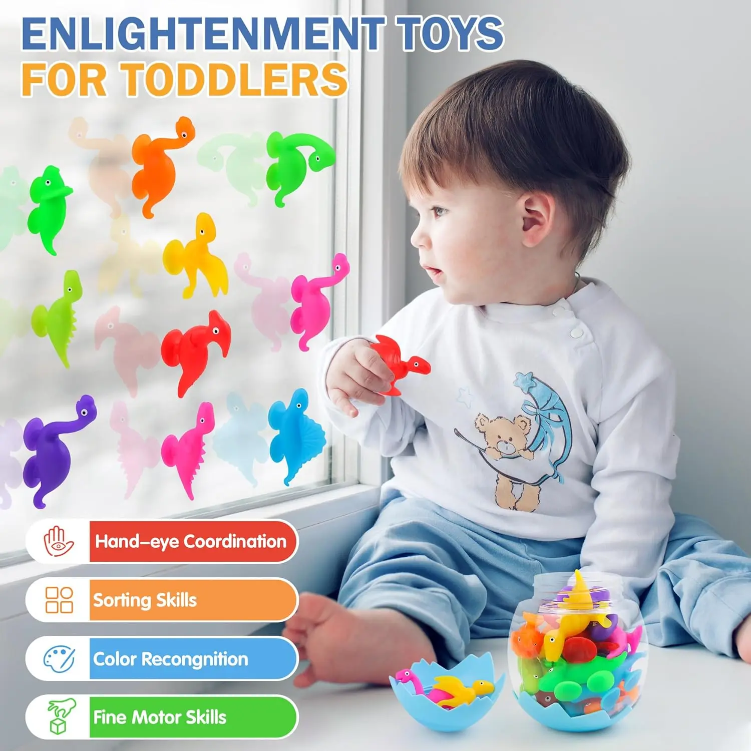 

Soft Silicone Building Blocks Toy Animal Shape Suction Toy for Kids Stress Release Parent-Child Interactive Game Sucker Bath Toy
