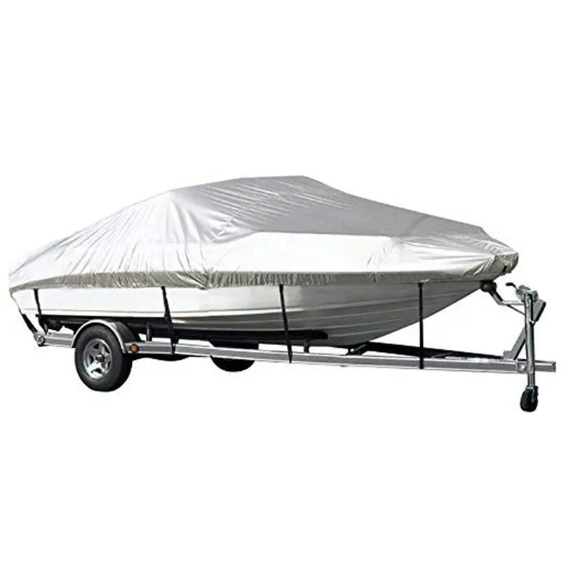 Boat Cover Yacht Outdoor Protection Waterproof  Fabric Anti-smashing Tear Proof Silver Black Reflective 190T Polyester 11-22FT