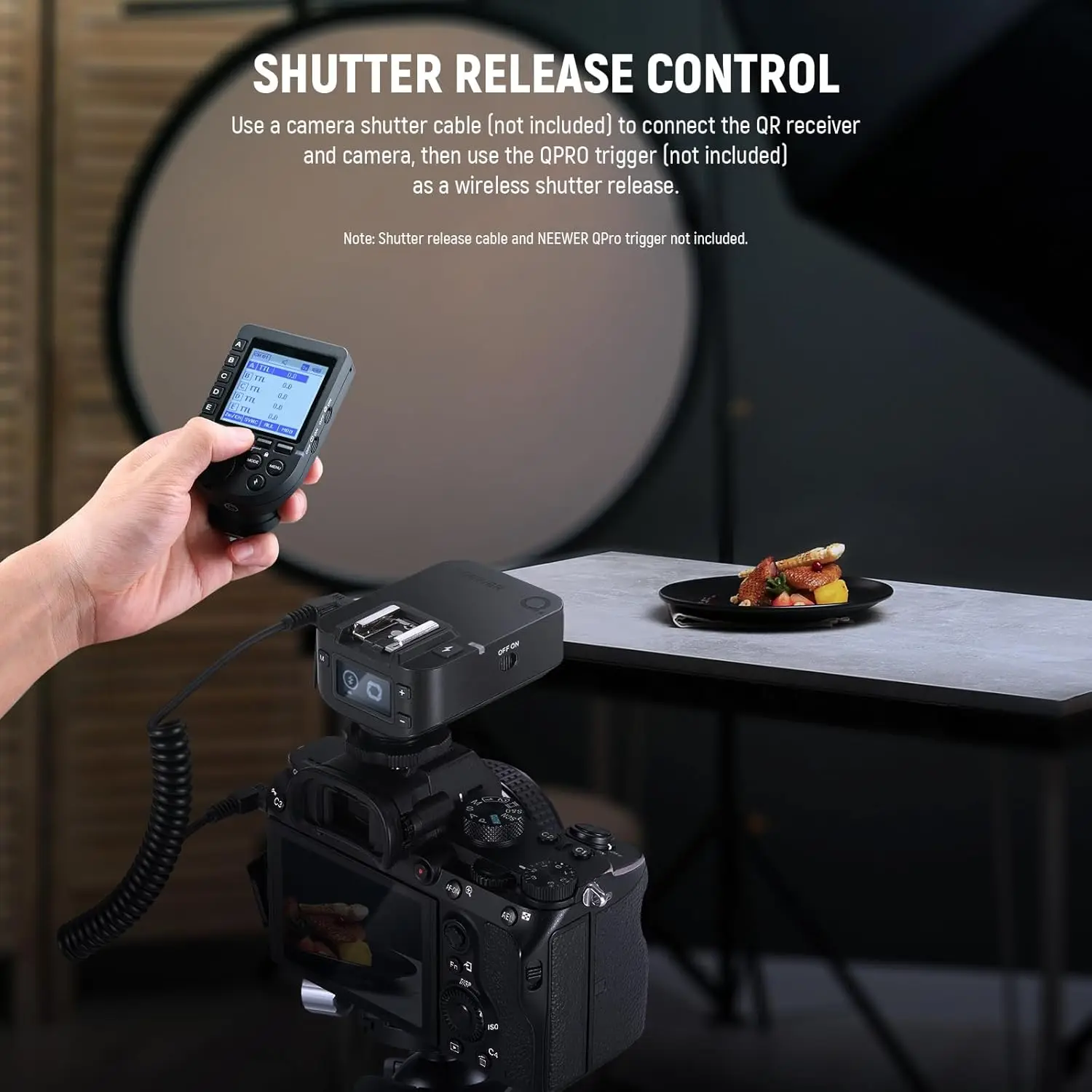 NEEWER QR 2.4G Wireless-Blitzempfänger für NEEWER QPRO-C, QPRO-N, QPRO-S-Trigger, Einzelkontakt mit 2,5-mm-Synchronisierungsanschluss, Heiße Schuhe – Detail 4
