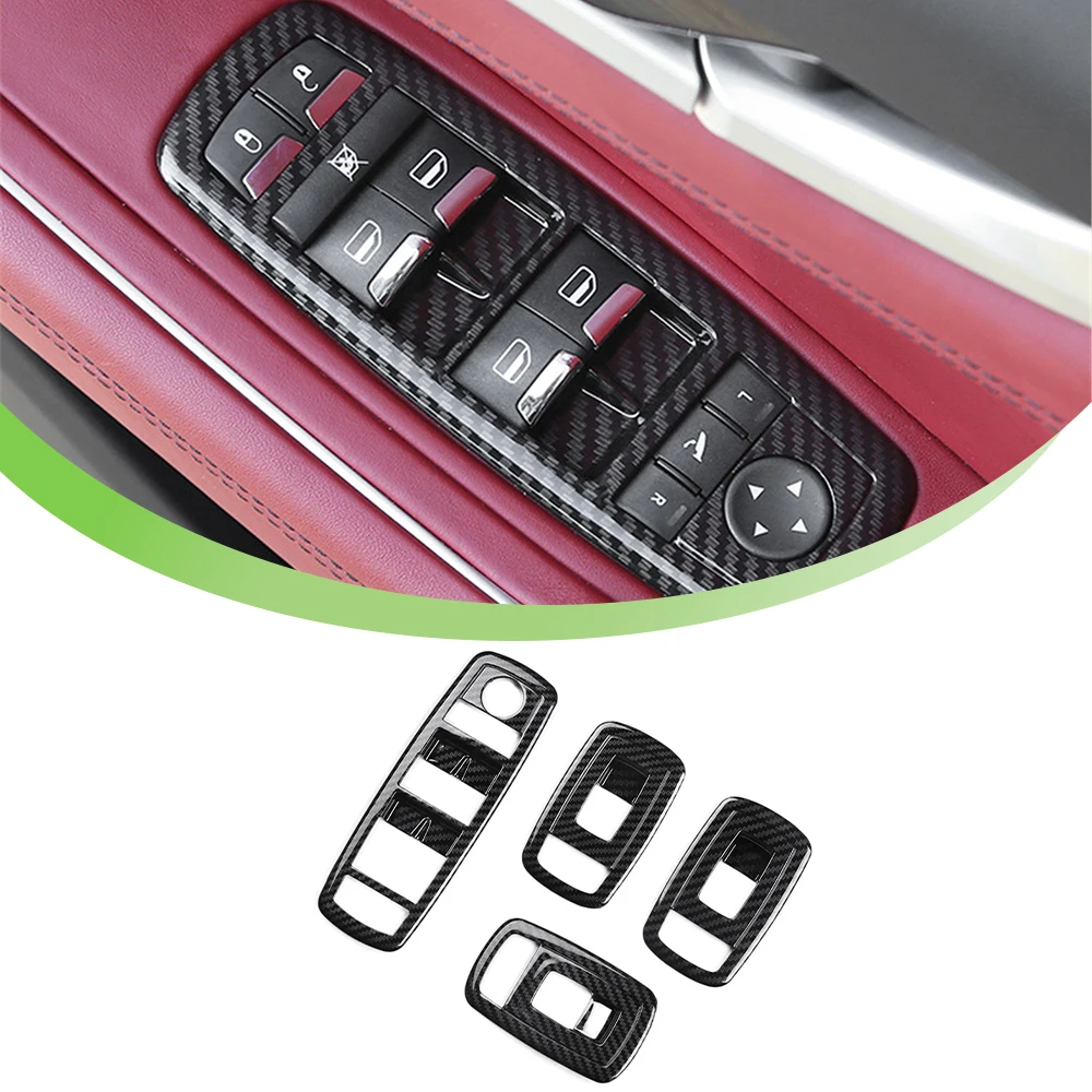 

Car Window Lift Panel Decoration Cover Trim for Maserati Levante 2015 2016-2019 2020 2021 Ghibli 2014-2021 Interior Accessories