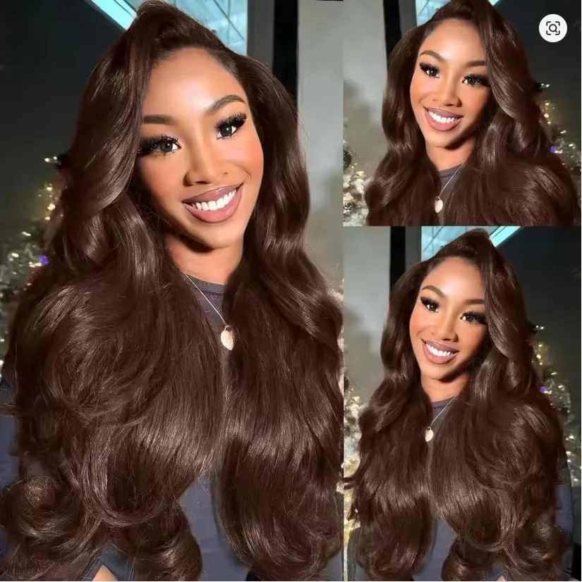 

Bleached Chocolate Brown Body Wave 13x6 Lace Frontal Human Hair Wigs 100% Quality Hd Lace Wig Dark Brown Closure Wigs On Sale