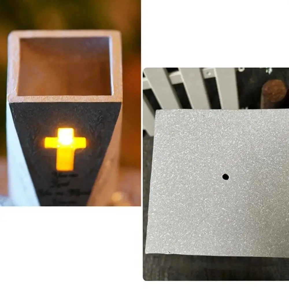 

Солнечная ваза для кладбища из смолы с крестом, работающая от солнечной энергии, расписанная вручную, декоративный ночник