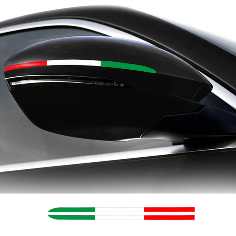2PCS Car Rearview Mirror Sportiva Stickers for Alfa Romeo Fiat Abarth Giulia Stelvio 500 595 Punto TIPO Decals