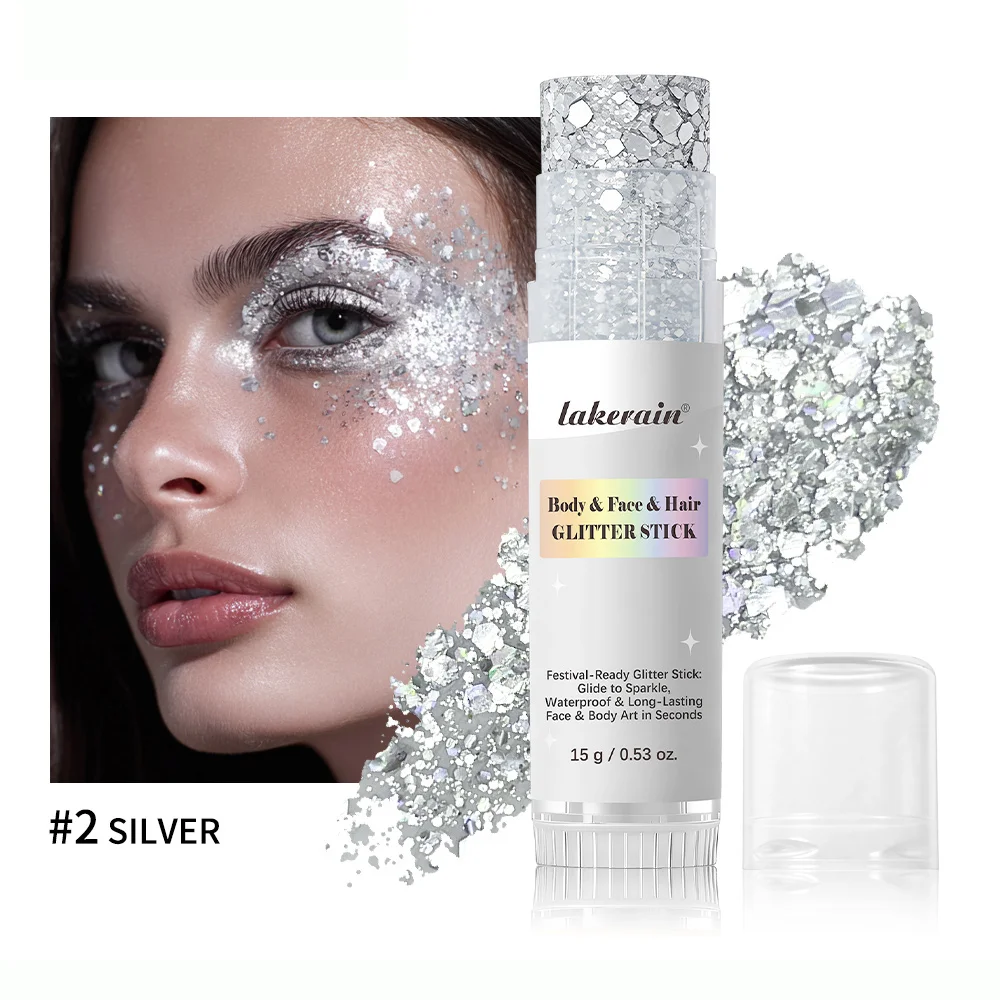 Lakerain Sparkling Gel Highlighter Stick Glanzende Sequin Body & Gezichtsmake-up Glittergel voor Lichaam en Gezicht