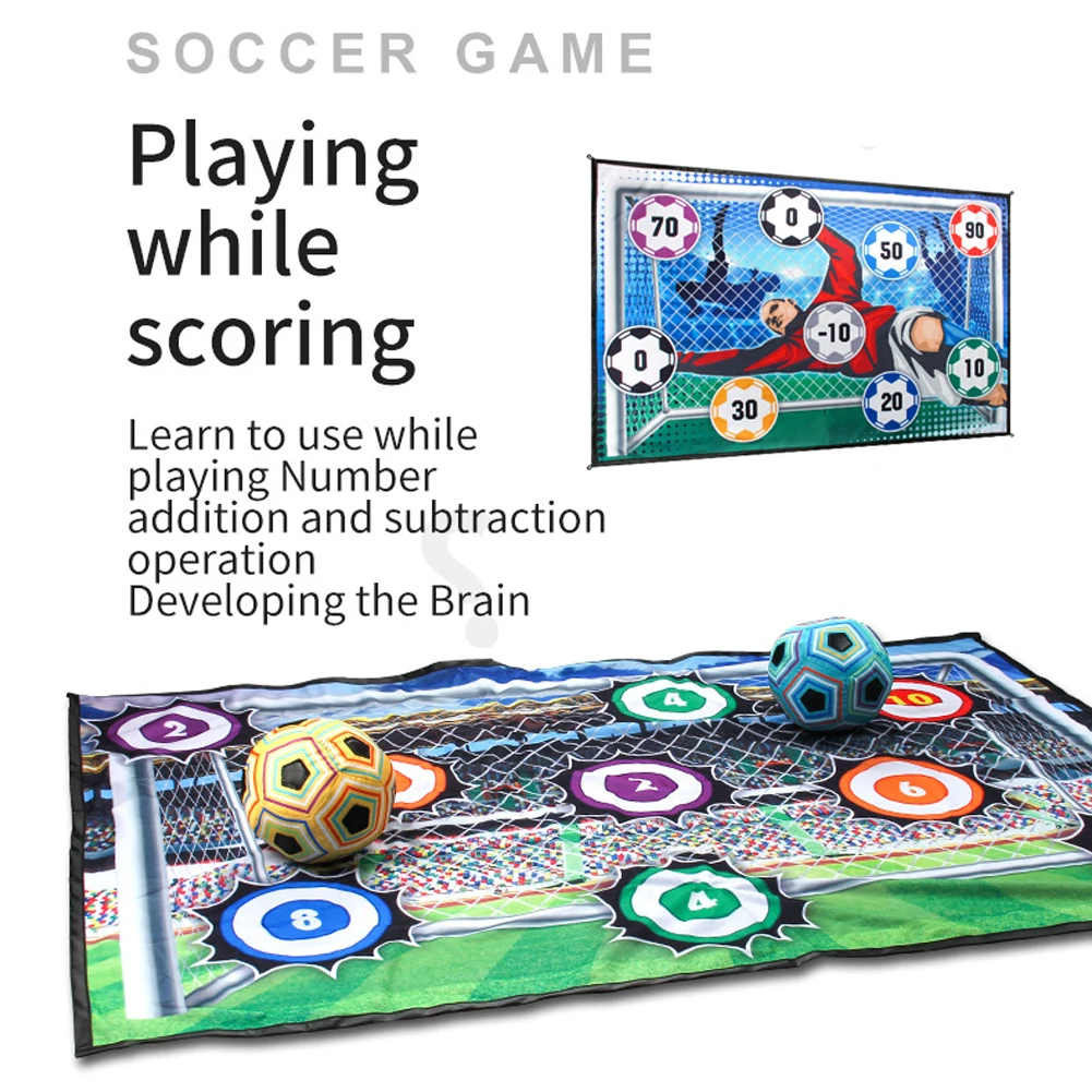 Set di tappetini da calcio da 100 cm con palline adesive Toss Goal Game Set di mini giochi di calcio pieghevoli per bambini Ragazzi Ragazze