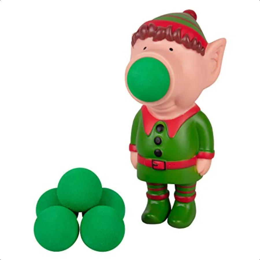 Hog Wild Christmas Elf Ball Popper Toy Stocking Stuffer comprend 4 boules en mousse souple à presser pour pop Air Powered Balls Up