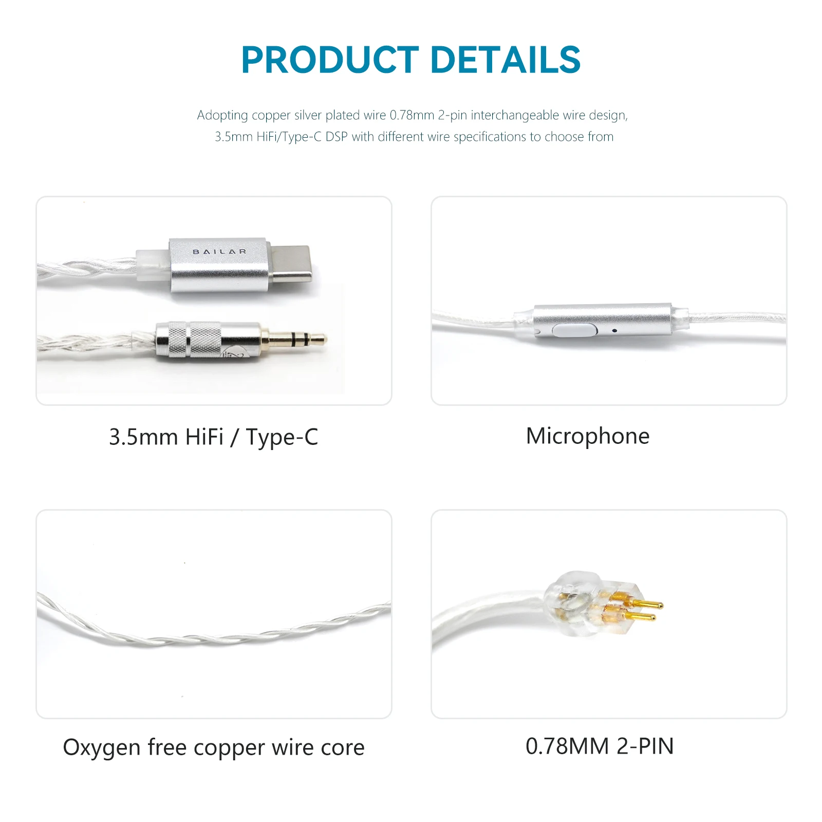 MiaoMiao سماعة الألعاب سماعات أذن سلكية HIFI Music IEM سماعات داخل الأذن نوع C 3.5 ملم مع كابل قابل للفصل وإلغاء الضوضاء #5