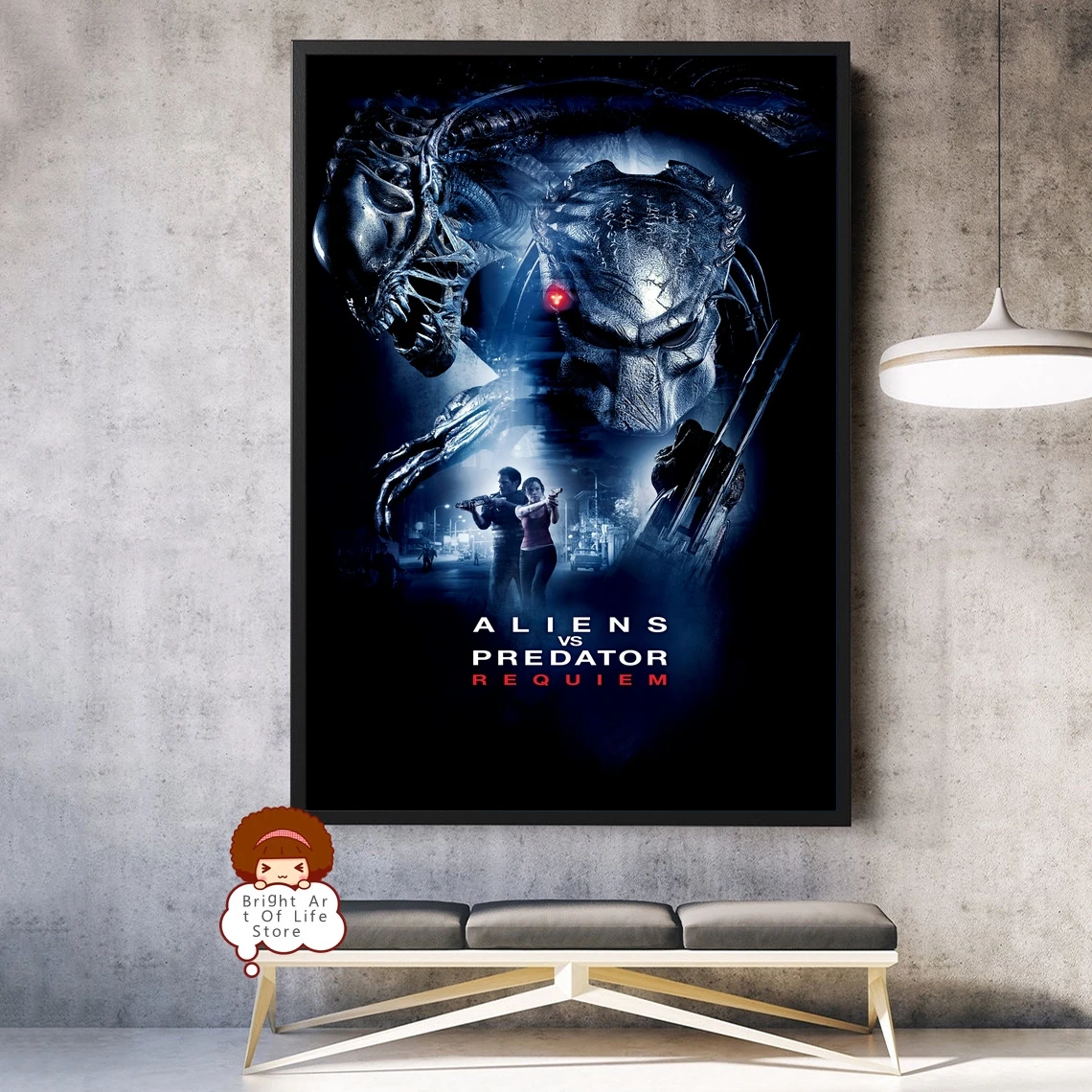 Aliens vs Predator Requiem (2007) Movie Poster Cover Photo Canvas Print Wall Art Home Decor (Unframed)