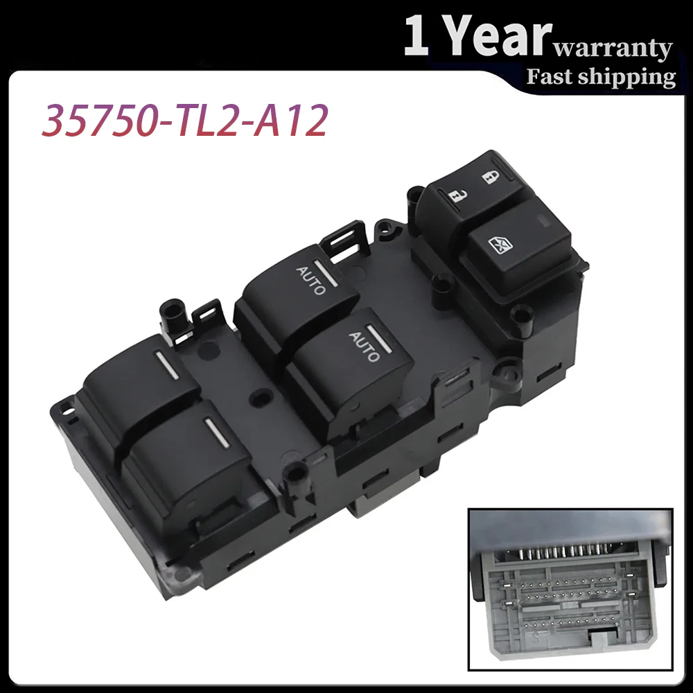 For 2008 2009 2010 2011 2012 Honda Accord EX Front Left Drive Master Power Window Door Switch 35750-TL2-A12 35750TL2A12