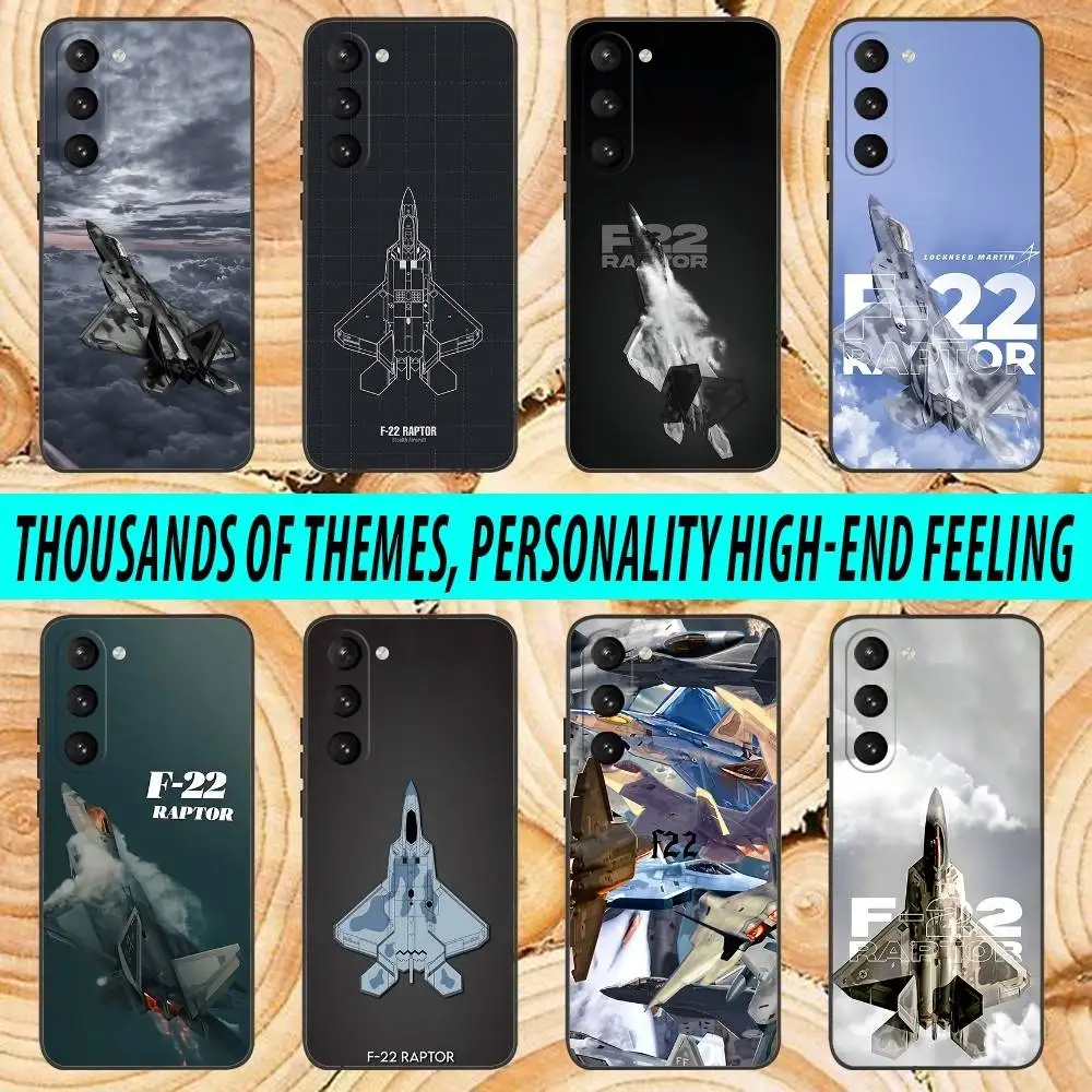 

Fighter Plane F-22 Raptor Phone Case For Samsung Galaxy A 91,80,73,72,71,53,52,51,22,5G Soft Black Cover