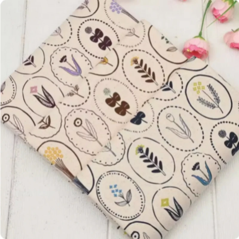 Thick Pure Cotton Fabric, Retro Little Flower Print, Handmade DIY Bag Mouth, Gold Package, Sewing Tissue, CR-1917