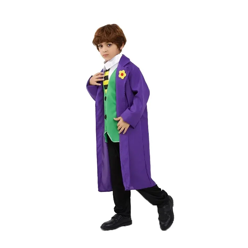 Halloween Hot New Batboy Dark Knight Costume Cosplay Purple Clown Heath Ledger Party Ball Performance Costume