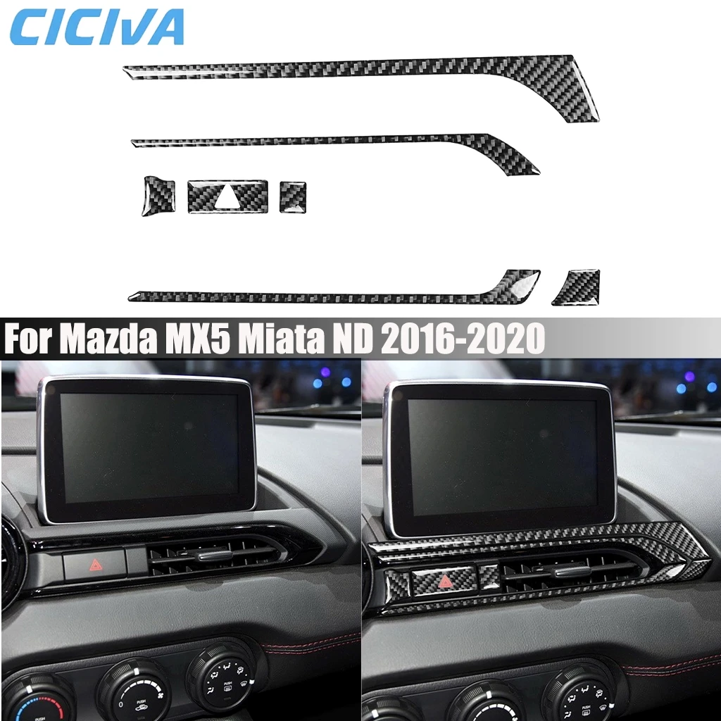 

Автомобильные аксессуары из углеродного волокна, центральная консоль, вентиляционная панель, внутренняя крышка, модифицированная наклейка на отделку для Mazda MX5 Miata ND 2016-2023