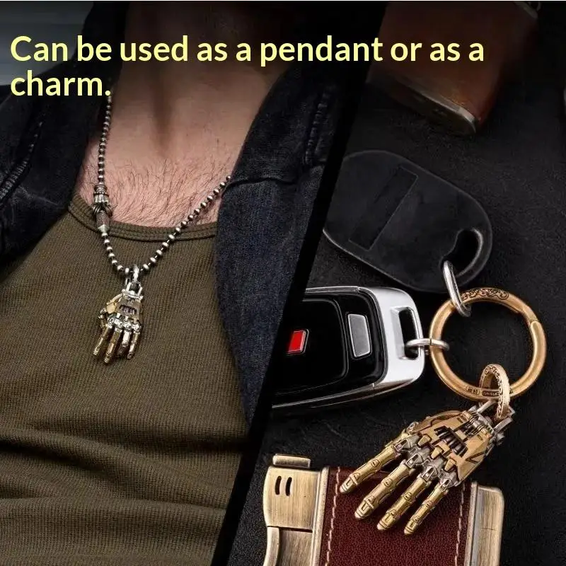 1Pcs Unique Bionic Hand Pendant with Movable Joints, Chain Necklace Fashion Jewelry for Men and Women
