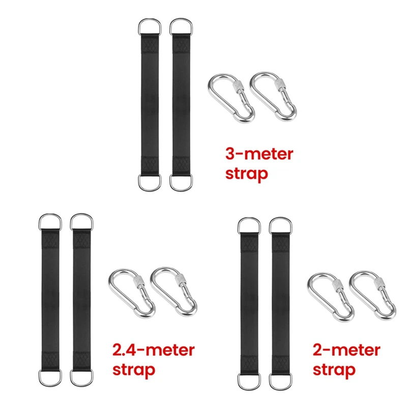 

2 шт. ремни для качелей на дереве, подвесной комплект с 2 карабинами, удлинительный ремень с одной планкой