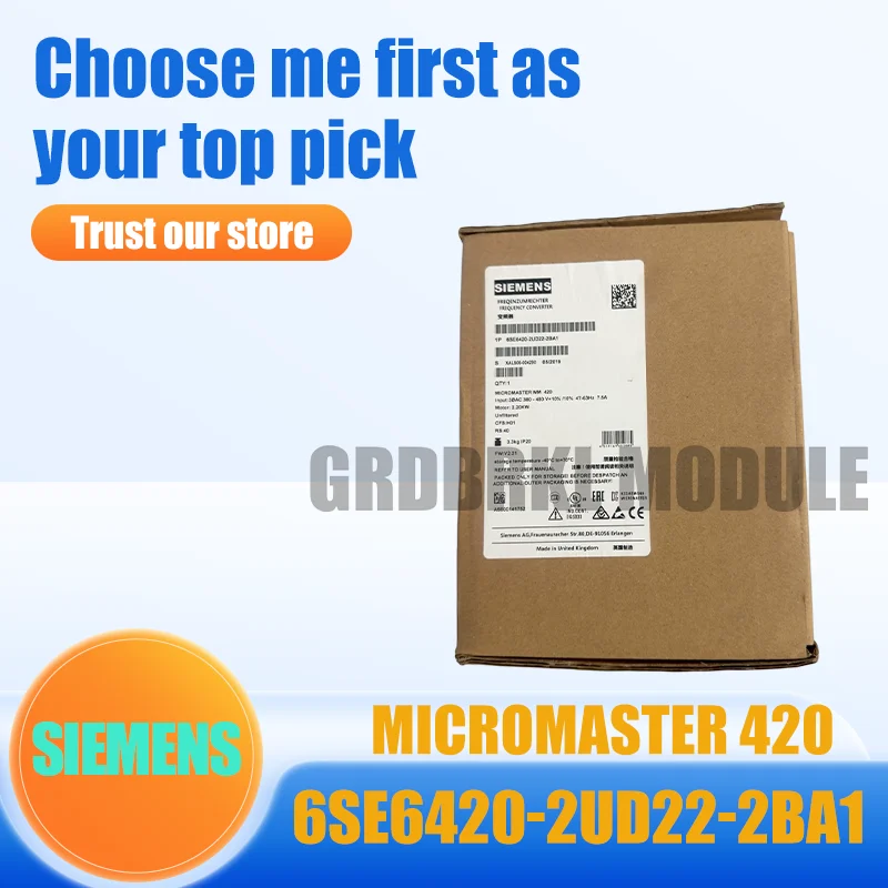 

New Original SIEMENS 6SE6420-2UD22-2BA1 6SE6 420-2UD22-2BA1 MICROMASTER 420 2.2kW 3AC Inverter
