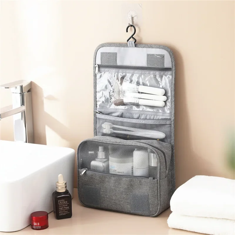 

Portable Women Travel Makeup Cosmetic Bag Men Toiletries Organizer Waterproof Bathroom Storage Make Up Cases Hookable Wash Bag